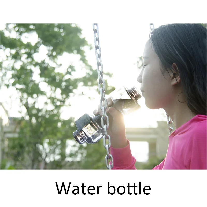 3 Colors Sports Water Bottles 550ml Leakproof Portable Unbreakable My Sports Plastic Bottle Shaker BPA Fitness Dumbbell Unisex
