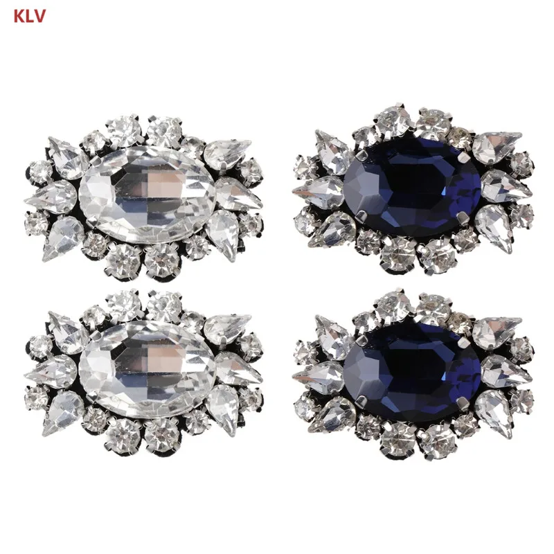 

KLV 1 Pair Shoe Decor Rhinestone Luxury Women Clothes Charms DIY High Heels Ornaments Sandals Pumps