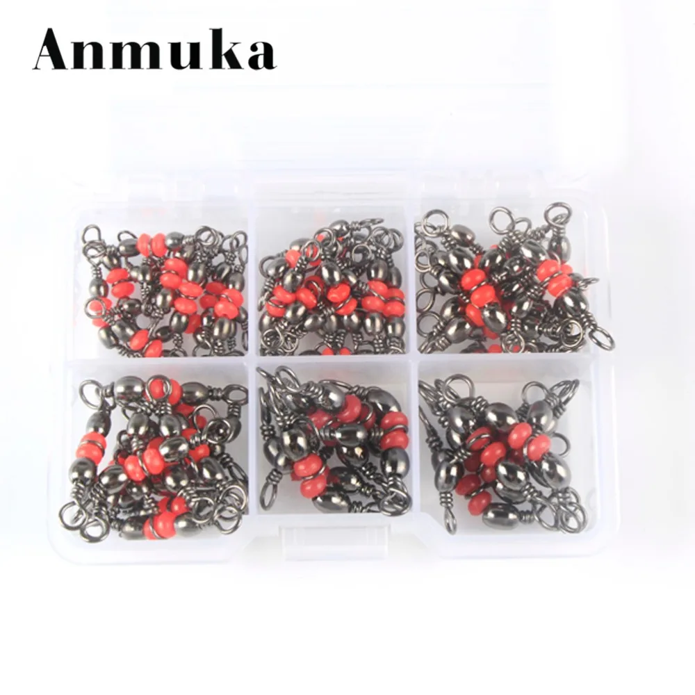 Anmuka 50PCS Rolling Swivel Trigeminal Loop 20*10mm 22LB Snap Fishing