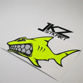 

JKZ STKART Vinyl Die Cut Multi-layer Stickers Decals Cartoon Angry Shark 15cm x 11cm for ATV Motor Bike Laptop Helmet Sticker