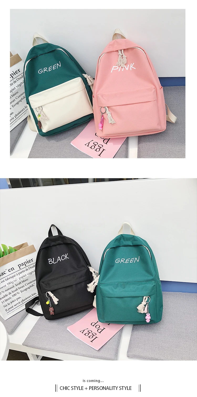 Простой стиль, женский рюкзак, корейский стиль, рюкзаки для девочек-подростков, школьные сумки, дизайнерский ранец, JINLIDA-833-6