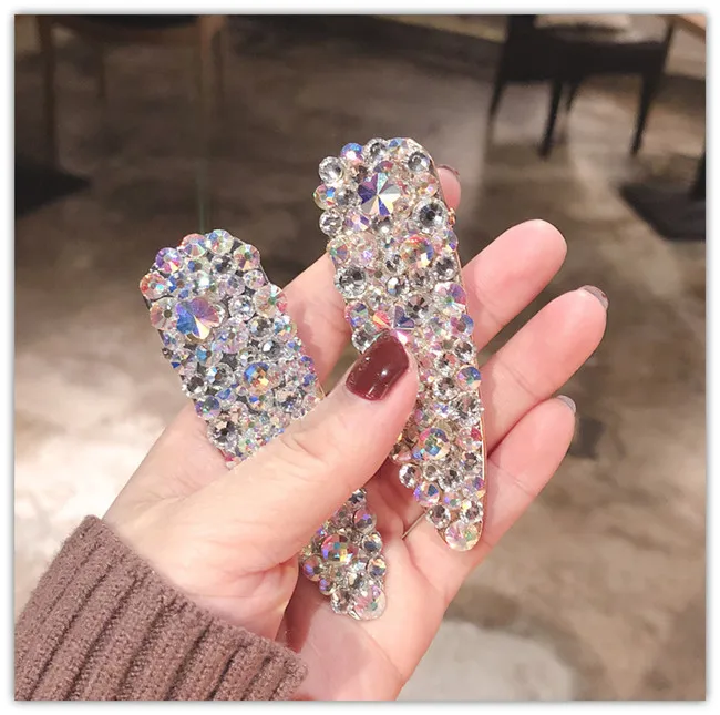 

Fashion Metal super flash rhinestone duckbill clip full drill Accessories For Women Girls Hairgrip Hair Clamp Hairclip Headwear