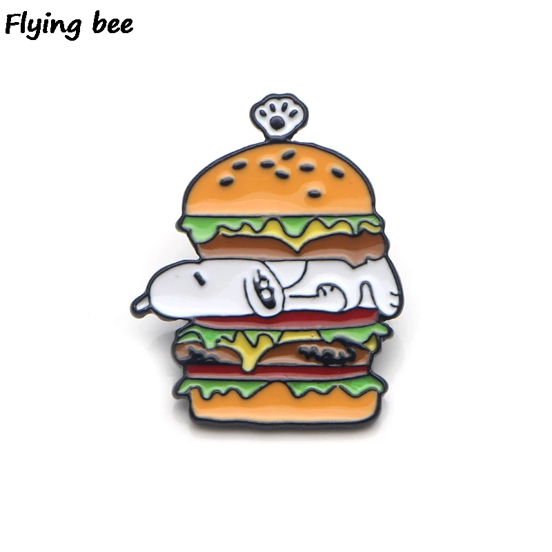 Flyingbee мультфильм собака искусство Эмаль Булавка для одежды сумки значок для рюкзака Брошь Личность рубашка нагрудные булавки X0225