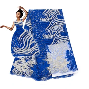 

Latest African Stones Laces Fabrics Embroidered 2019 High Quality French Lace Fabric Nigerian Net tulle Lace Fabric