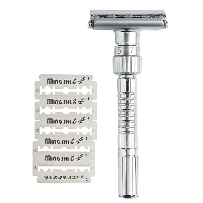 Günstig Einstellbare Double Edge Rasieren Sicherheit Rasierer rasierer Klingen Zink legierung Chrom Heißer Neue Razor Vater der Tag Geschenk Für Papa   junge Freund