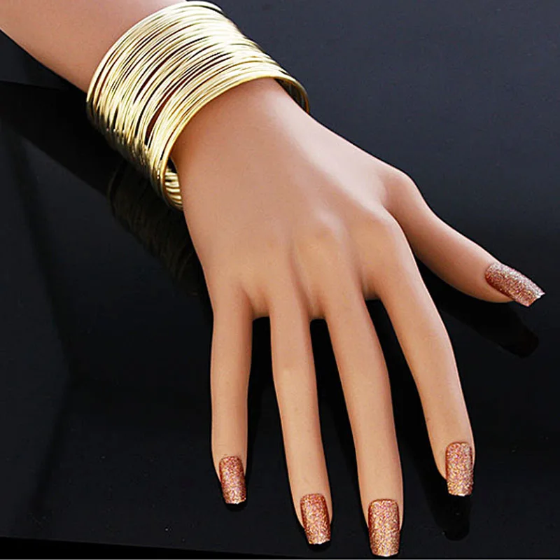 LNRRABC Fashion Women Wire Open Alloy Bracelet & Bangle Round Cuff Bracelets Link Chain Bracelet Bangle Jewelry Drop Shipping