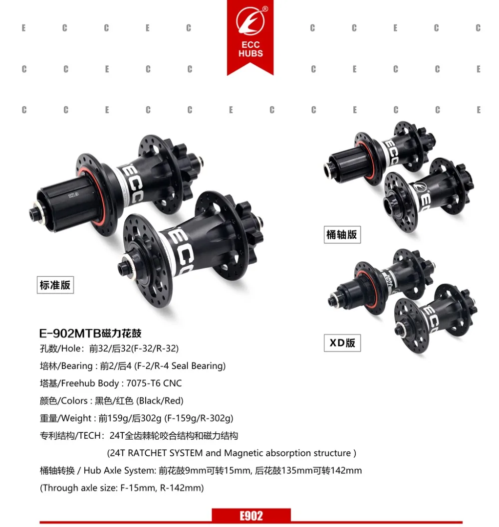 ZRACE E902 герметичный подшипник MTB горный велосипед концентраторы 32 отверстия дисковые тормоза 15 12 142 мм через оси QR велосипедная ступица Novatec