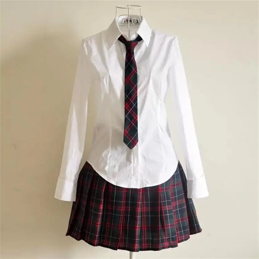 Студенты с длинным рукавом футболки с рукавами форма Япония и Южная Корея школьная форма для японской средней школы школьницы Студенческие костюмы T7