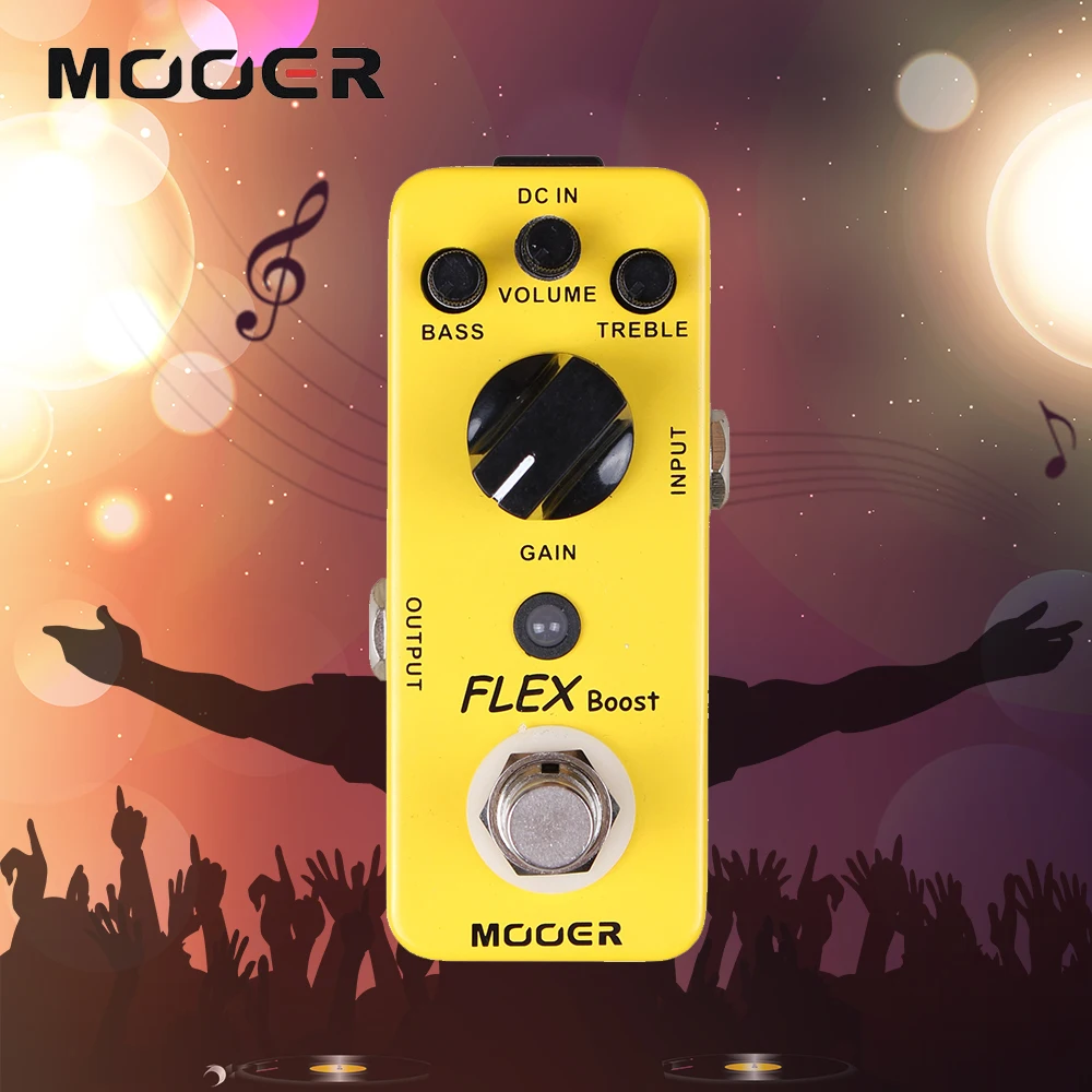 MOOER широкий диапазон усиления Flex Boost Гитары педаль эффектов Правда Обход металлический В виде ракушки