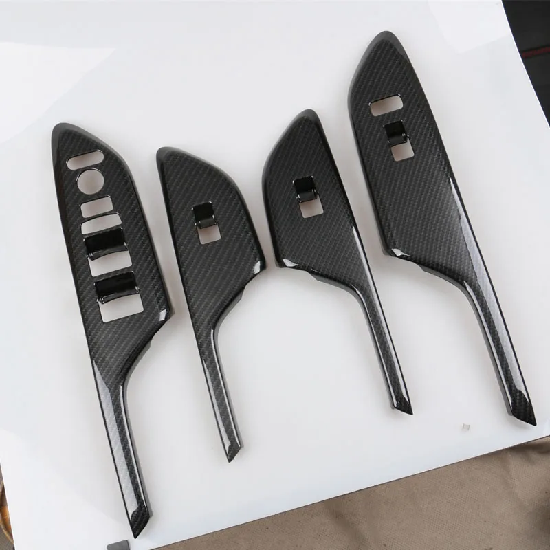 

4x Carbon Fiber Style Car Interior Armrest Window Lift Switch Button Cover Trim For Honda New Civic 10th gen 2016 2017 2018 LHD