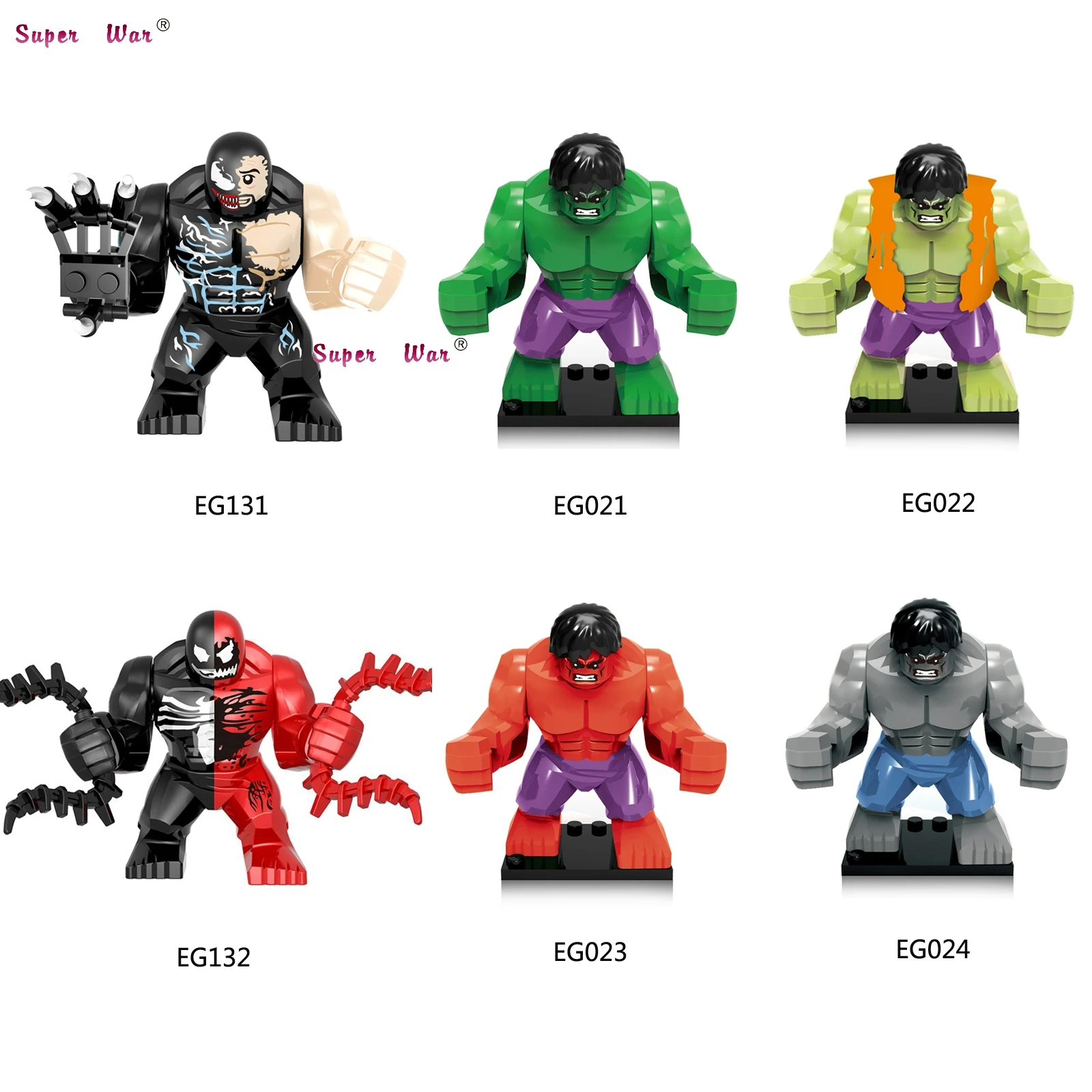 

Single Big Size 7cm Marvel Hulk Hulkbuster Hulk buster Venom Carnage Anti-Venom Riot Thanos Batman Building Blocks Toys