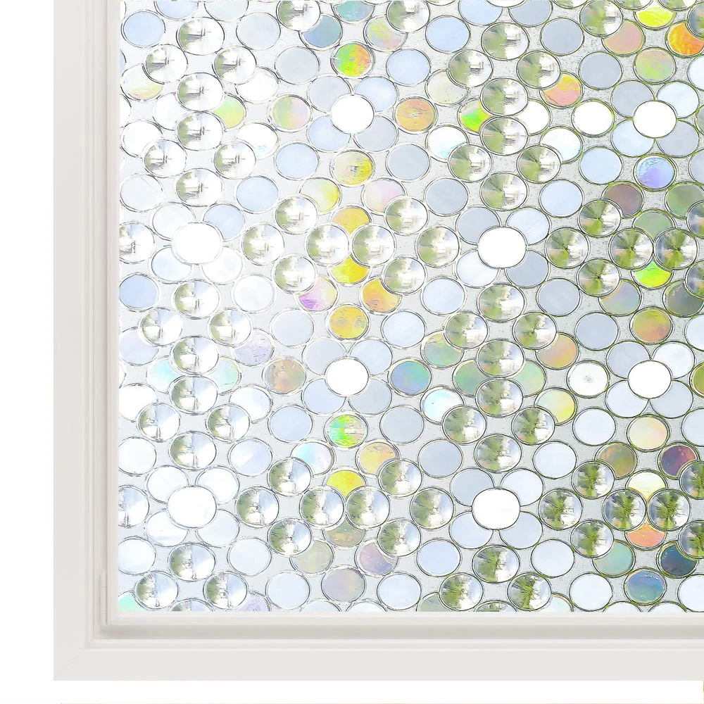 

Funlife Decorative Vinyl Glass Window Film Rainbow Effect Removable Self Adhesive Glass Sticker Static Cling Anti-UV Glass Film