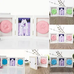 Baby Hand&Foot Print Hands Feet Mold Maker Bebe Baby Photo Frame With Cover Fingerprint Mud Set Baby Growth Memorial Gift Baby Hand&Foot Print Hands Feet Mold Maker Bebe Baby Photo Frame With Cover Fingerprint Mud Set Baby Growth Memorial Gift