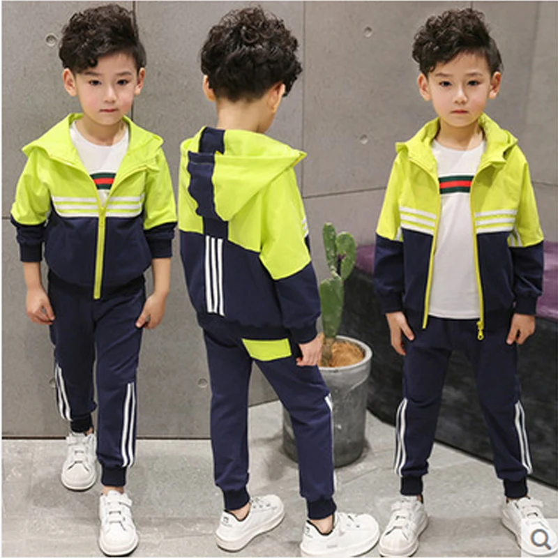 

Wini baby children's clothing kids boy spring set 2017 NEW Spring and autumn boys sports school uniforms two sets boys sets