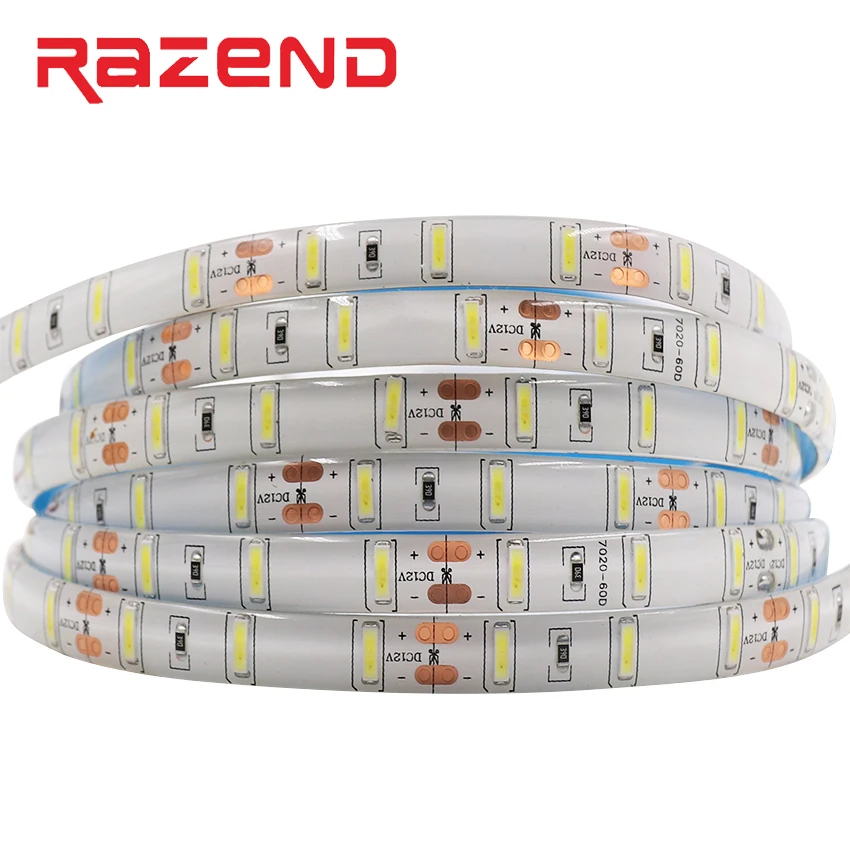 Samsung Сеул светодиодный чип SMD 7020 Светодиодная лента гибкая постоянный ток 12 В 5 м 300