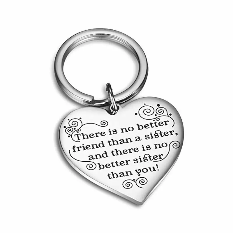 

Fashion Accessories Best Sister Heart Pendant Keychain Letters Key Chain Key Ring Jewelry for Sister Best Friend Birthday Gift