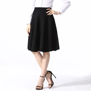 

Female Professional Bag Hip Skirt Pleated Skirt Pure Color S-3XL Women's Skirt