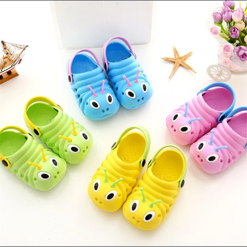 

2017 Summer Boys Girls Sandals Shoes Caterpillar Anmial Cartoon Style Children Baby Shoes Child Slipper Breathable 1-6 Years