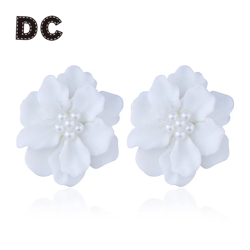 

DC Minimalism White Camellia Resin Earrings Jewelry Korean Version Flowers Geometric EarRing For Women Earring Brincos