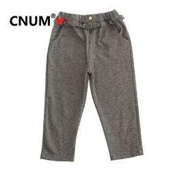 CNUM/Одежда для девочек, штаны для малышей, хлопковые повседневные длинные брюки в клетку, детские узкие брюки с эластичным поясом и