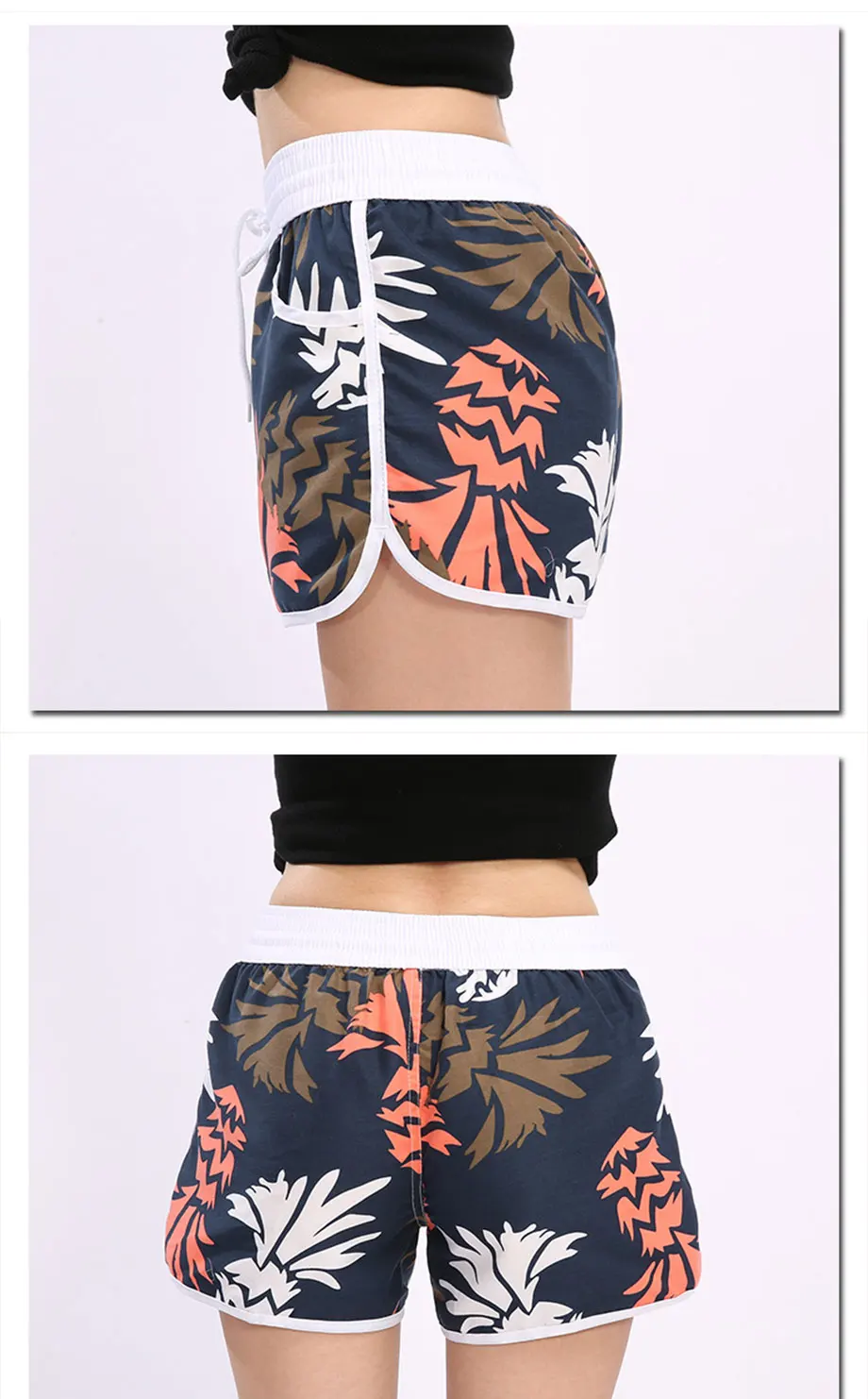 Summer Quick Dry Pants Swimming Beach Shorts Couple String Elastic Printing Trunks Surfing Shorts Waist Drawstring Knickers