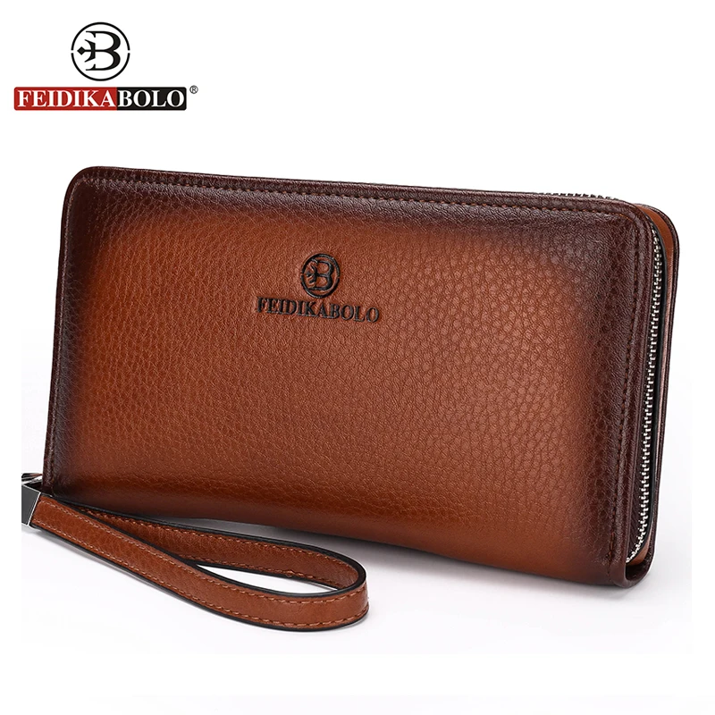

FD BOLO Brand Bag Men clutch Bags Monederos Carteras Mujer Luxury Male Leather Purse Men's Clutch Wallets Handy Bags Man Wallets