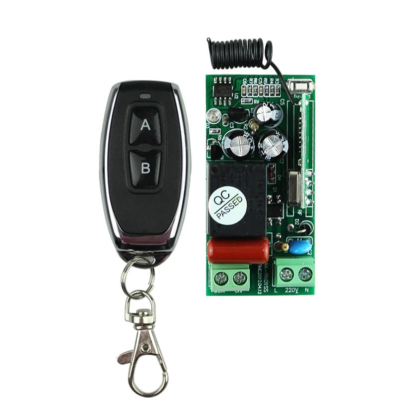 Best Price Ac 220 V 1ch Wireless Remote Control Switch System Receiver Transmitter 2 Buttons