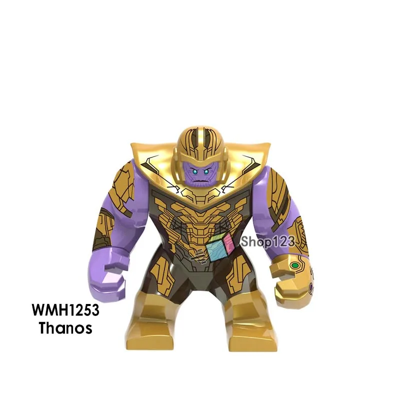 

New Single Sale Big Thanos Iron Man Infinity Gauntlet Spider Man Hulk Black Panther Building Blocks Toys For Children