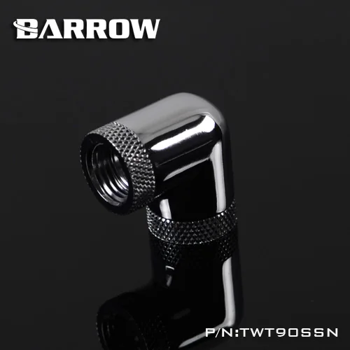 Barrow Black Silver G1/4 ''thread 90 градусов два поворотных адаптера вращающиеся на