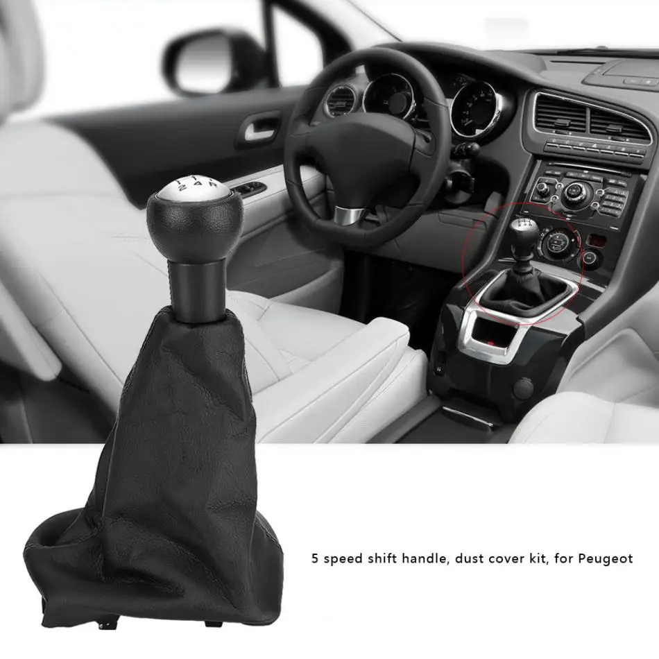 Citroen coche Gear Shift Knob Cuero Negro De Palanca De Cambios Palanca Stick cubierta Auto Camión