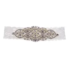Романтический свадебный для невест Кружевная подвязка цветок аппликация жемчуг подвязка со стразами
