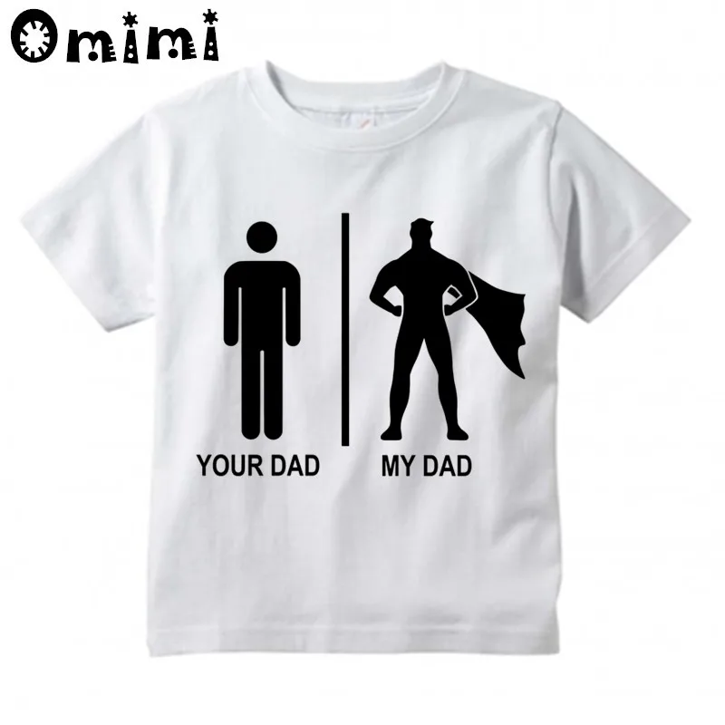 Детская футболка с надписью Super Dad's Day Gift модная для мальчиков и девочек