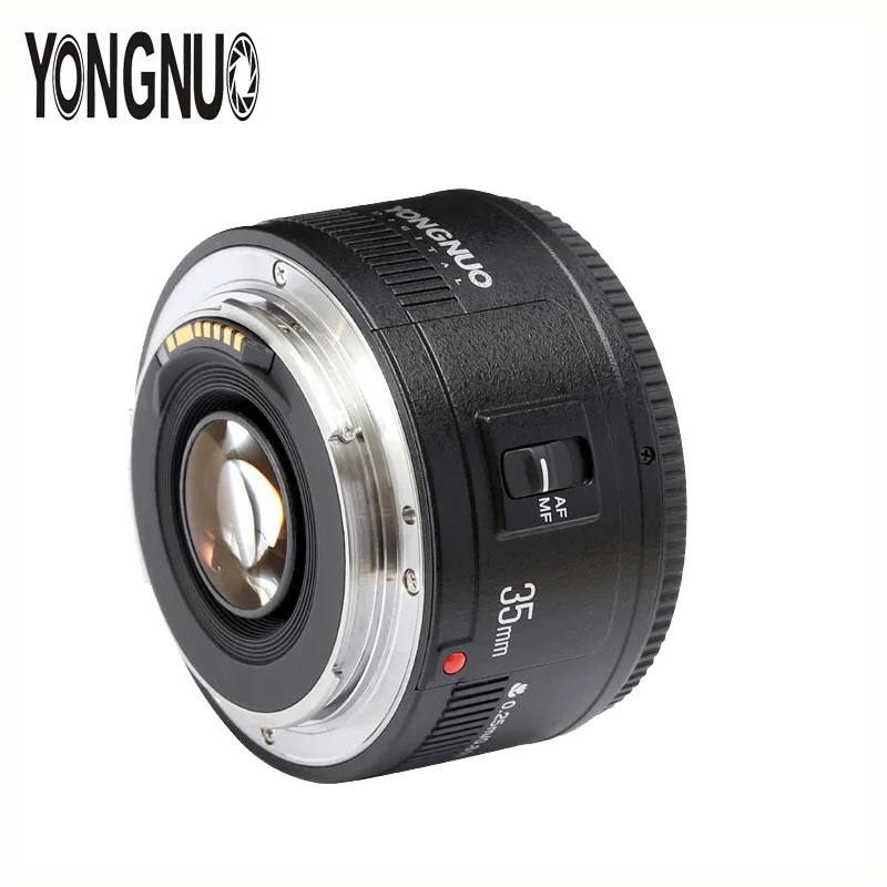 Светодиодная лампа для видеосъемки YONGNUO YN35mm объектив 35 мм F2 объектив AF/MF широкоугольные объективы с фиксированным/основным автофокусом объектив с фиксированным фокусным расстоянием для Canon EF крепление 5D III 7D II 6D 60D 70D Камера