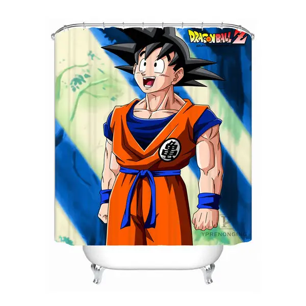 Custom Dragon Ball Goku Shower Bath Bathroom Curtain Mildewproof