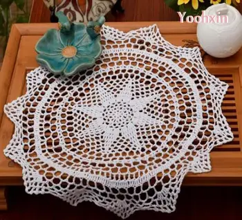 

Lace HOT cotton placemat cup tea coaster pot mug holder kitchen accessory Handmade felt table place mat cloth Crochet doily pad