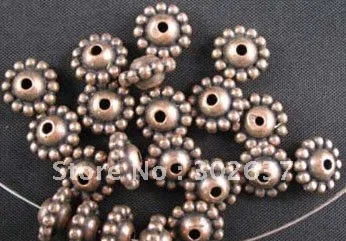 

FREE SHIPPING 210pcs Antiqued copper plt Beaded bicone spacer beads A736C