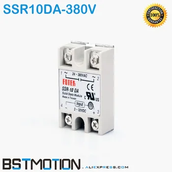 

10pcs/Lot 10PCS SSR10DA SSR-10DA SSR Single phase solid state relay,input 3-32VDC output 24-380VAC