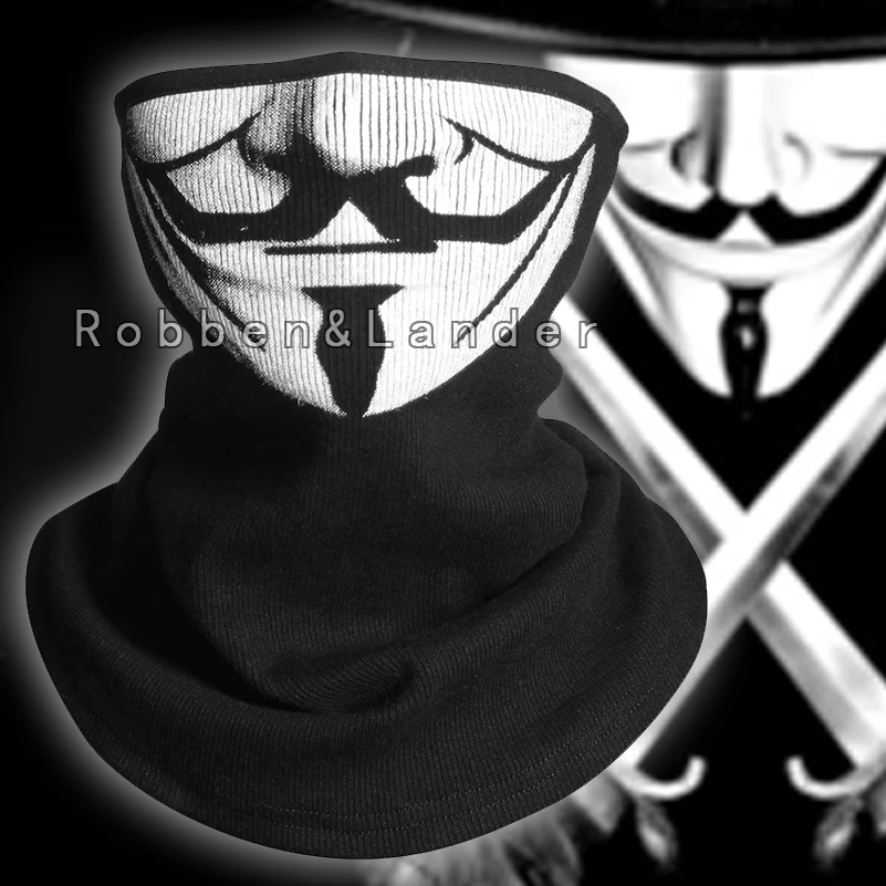 Online V para Vendetta Rib Fabrics mascarillas ee.uu. pasamontañas Halloween Cosplay disfraz sombreros máscara media cara