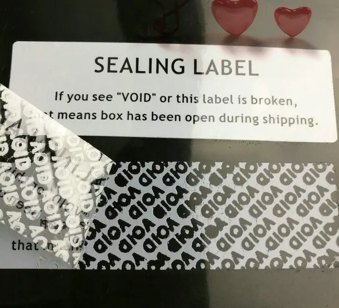 6x2cm/10x3cm Small VOID Security Labels Removed Tamper Evident Warranty