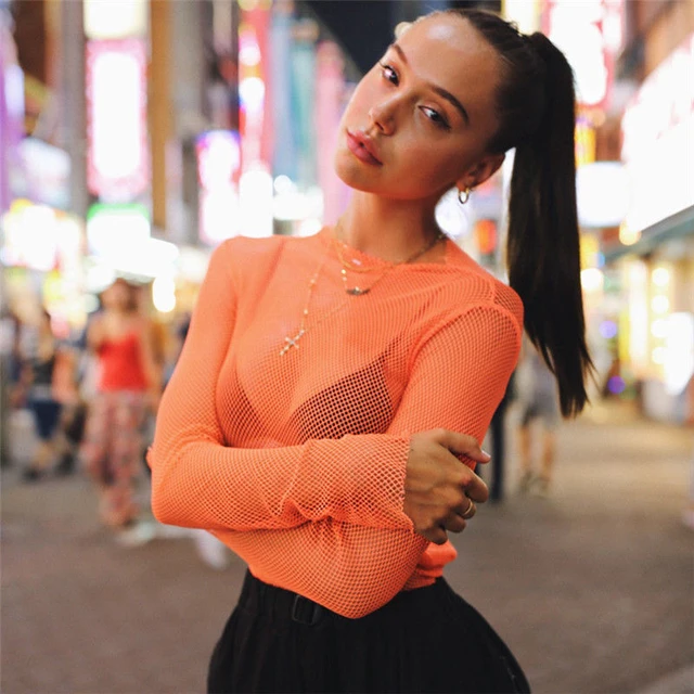 Best Offers 2018 Sexy Women Bikini Cover-Up See-Through Mesh Fishnet Long Sleeve Orange Blouse Top Summer Clothes Beachwear Swimsuit Best Offers 2018 Sexy Women Bikini Cover-Up See-Through Mesh Fishnet Long Sleeve Orange Blouse Top Summer Clothes Beachwear Swimsuit