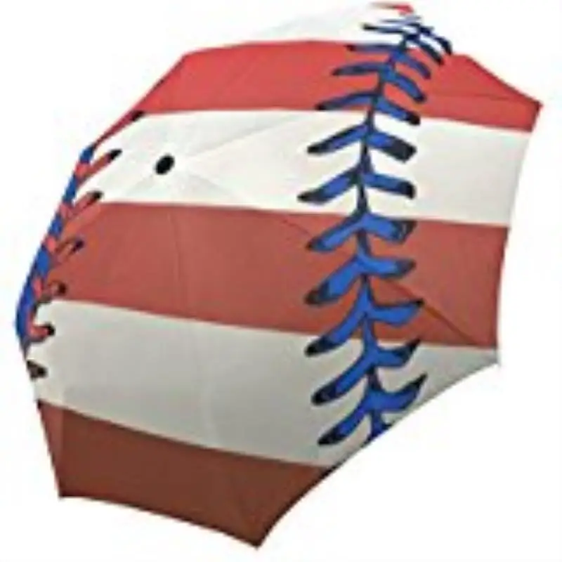American Flag Baseball Custom Foldable Sun Rain Travel Umbrella 100 Fabric Aluminium High