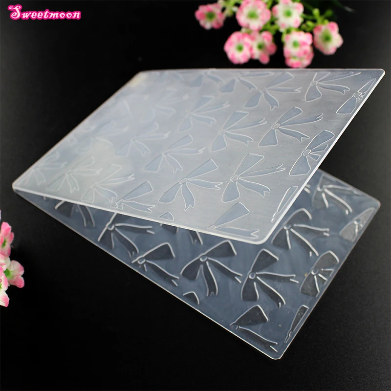 Ribbon bow DIY PLASTIC EMBOSSING FOLDER DIY SCRAPBOOKING PHOTO ALBUM