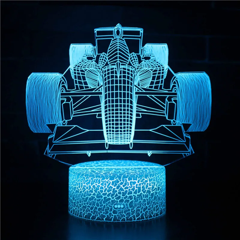 Magiclux Новинка Освещение 3D иллюзия светодиодный светильник F1 модель гоночной машины ночные светильники для детей украшения спальни