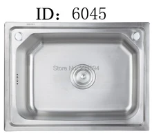 600*450*225mm 304 edelstahl Zeichnung Spülbecken Einzigen Schüssel whit seifenspender & Wasserhahn löcher