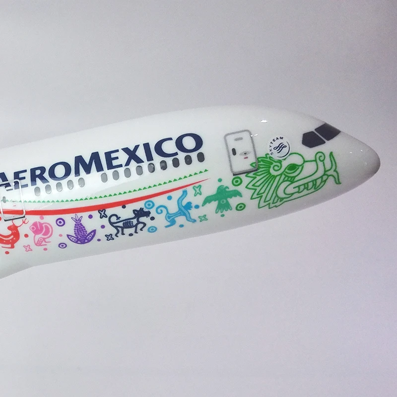 Модель самолета из смолы 36 см модель B787 авиакомпании Мексики пассажирского Боинг