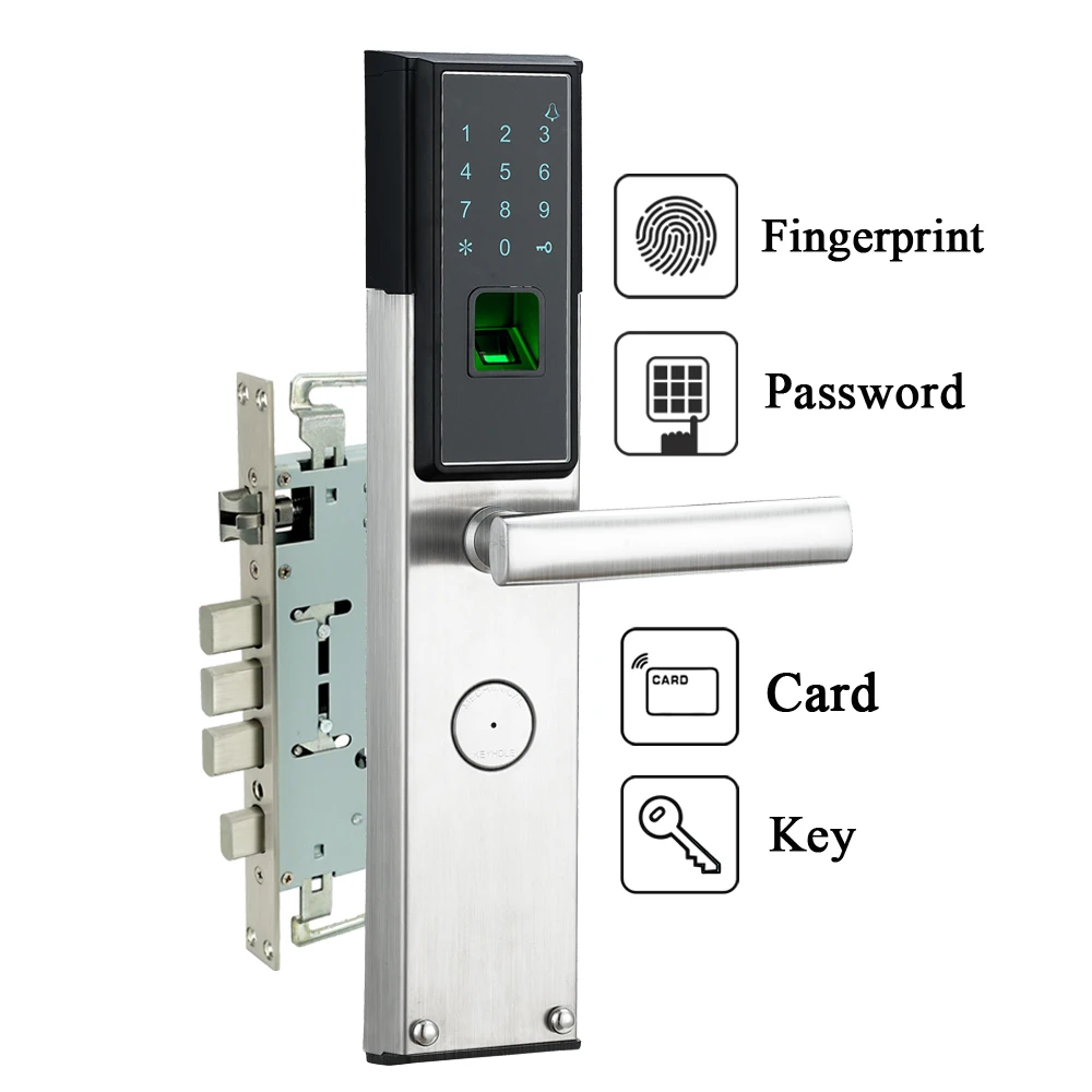 Goedkoop Beveiliging Digitale Vingerafdruk Deurslot Biometrische Elektronische Slot Vingerafdruk Verificatie Met Wachtwoord amp; RFID Card Unlocked