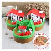 Hucha electrónica con ratón y gato para niños, caja de dinero con música, hucha para ahorro de monedas, escritorio, juguete para niños, regalo de cumpleaños y Navidad