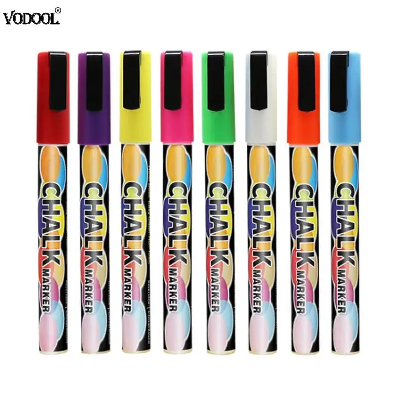 8pcs 3mm/6mm Liquid Highlighter Pens Sets Chalk Wet Erase Reusable Pens