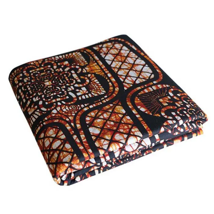 

african wax 100% Cotton Fabric for dress shirt clothes scarf Handmade Sewing Material DIY brown vintage printing Wh
