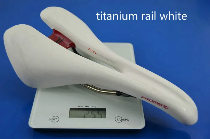 PROMEND Сверхлегкий Titanium Rail стальной рельс подушки Складные велосипед подушки сиденья седла - Цвет: titanium rail white